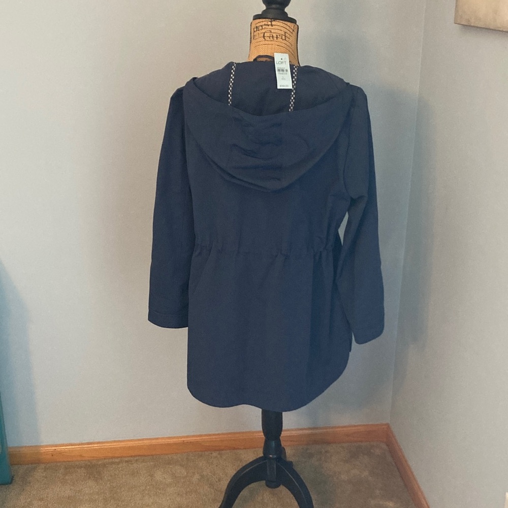 LOFT Navy Hooded NWT Jacket Women Size Large Petite - Picture 4 of 12